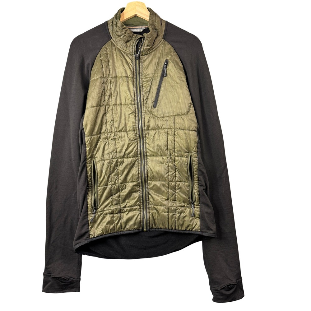 Smartwool Mens Hybrid Quilted Merino Wool Full Zip Jacket Olive Green Size M